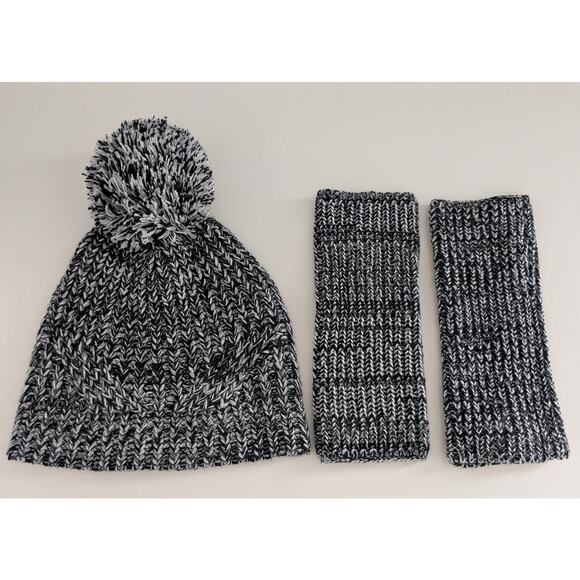 Rebecca Minkoff Poof Knit Hat and Arm Warmers Set - Picture 3 of 5
